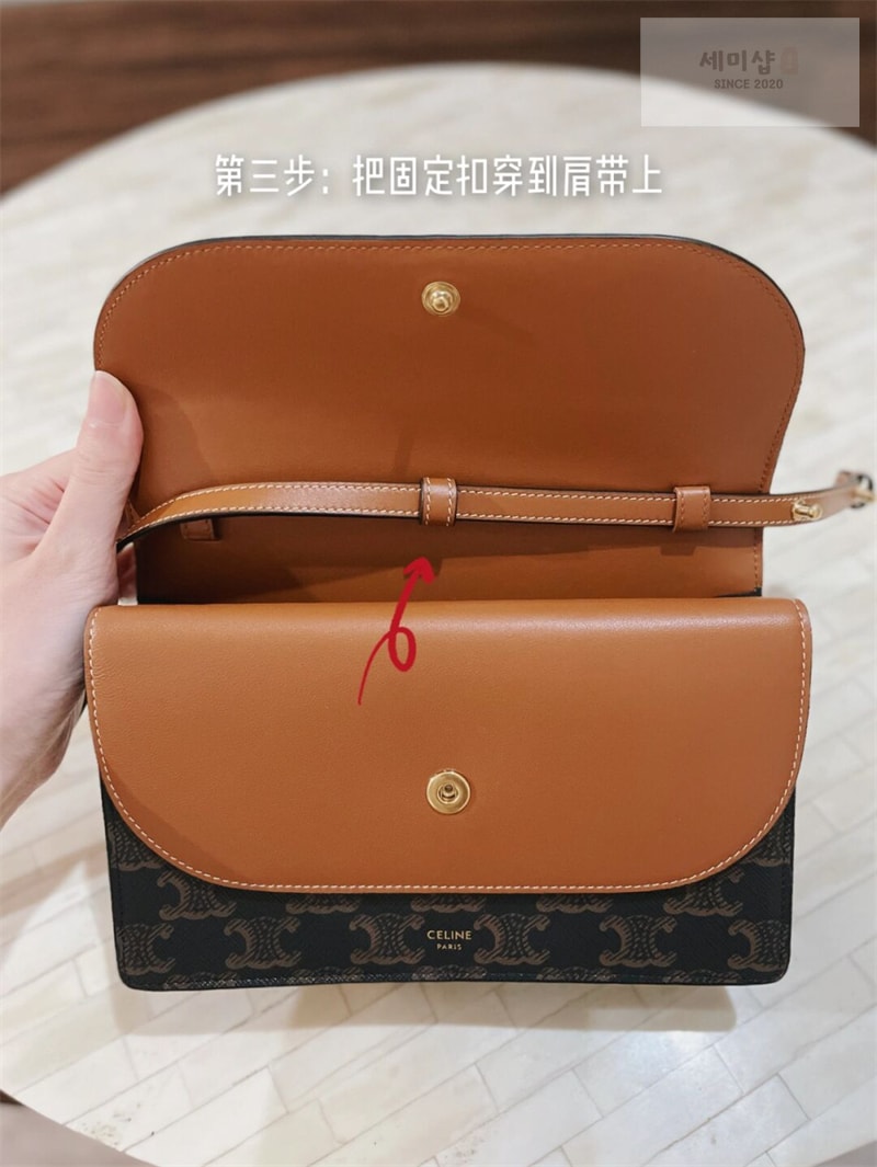 셀린느 셀린느 월렛 온 스트랩 크로스백 트리옹프 캔버스 10D852 Bag 26번 이미지