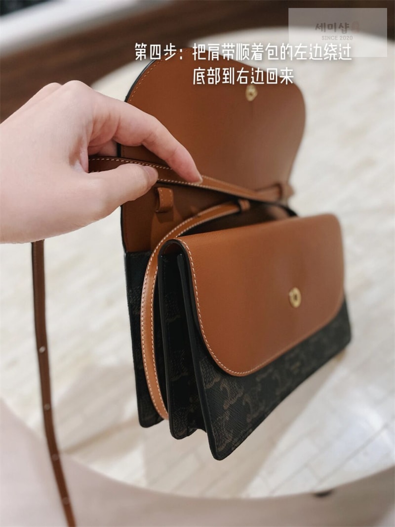 셀린느 셀린느 월렛 온 스트랩 크로스백 트리옹프 캔버스 10D852 Bag 8번 이미지