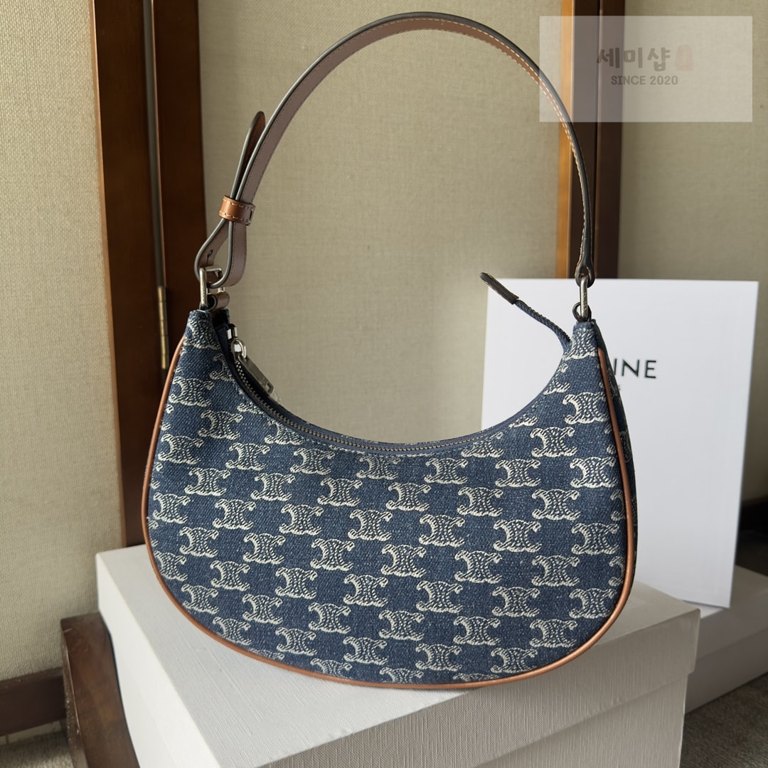 C E L I N E 셀린느 트리오페 엠브로이드 오버데님 아바 숄더백 24.5*17*9CM Bag 1번 이미지