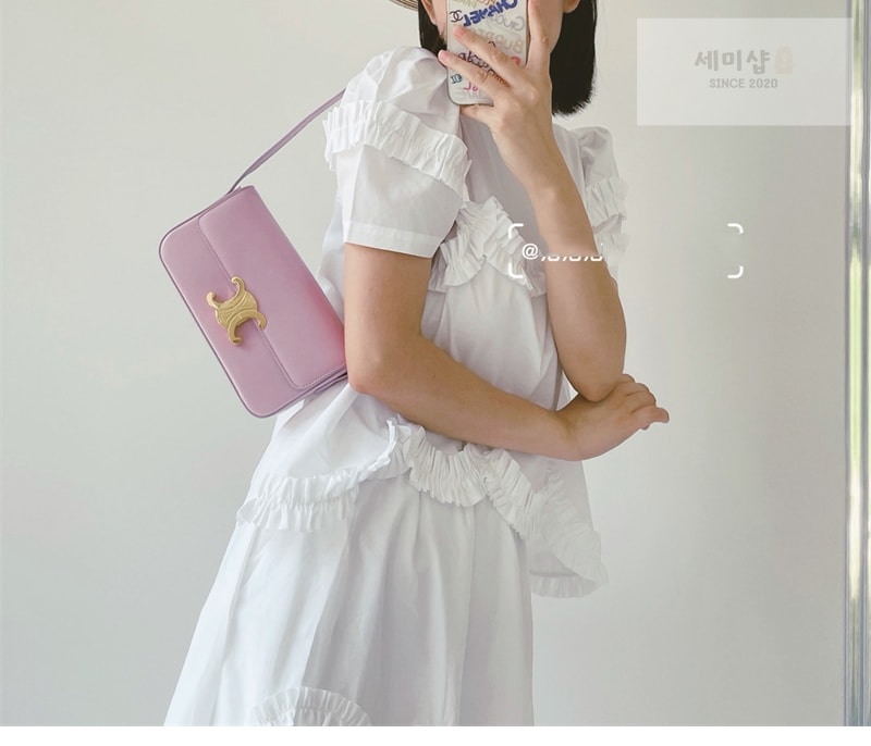 C E L I N E 셀린느 트리옹프 숄더백 샤이니 카프스킨 핑크 194143 Bag 2번 이미지