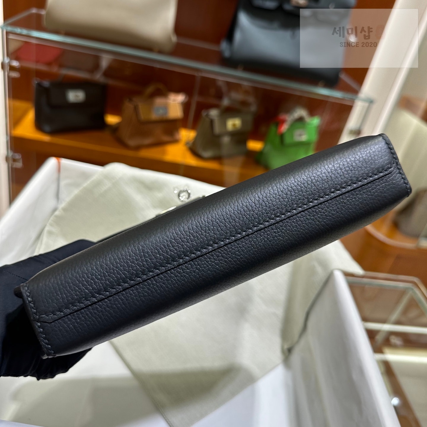 Hermes 에르메스 켈리 데페슈 25 파우치 블랙 Code 89 Bag 4번 이미지