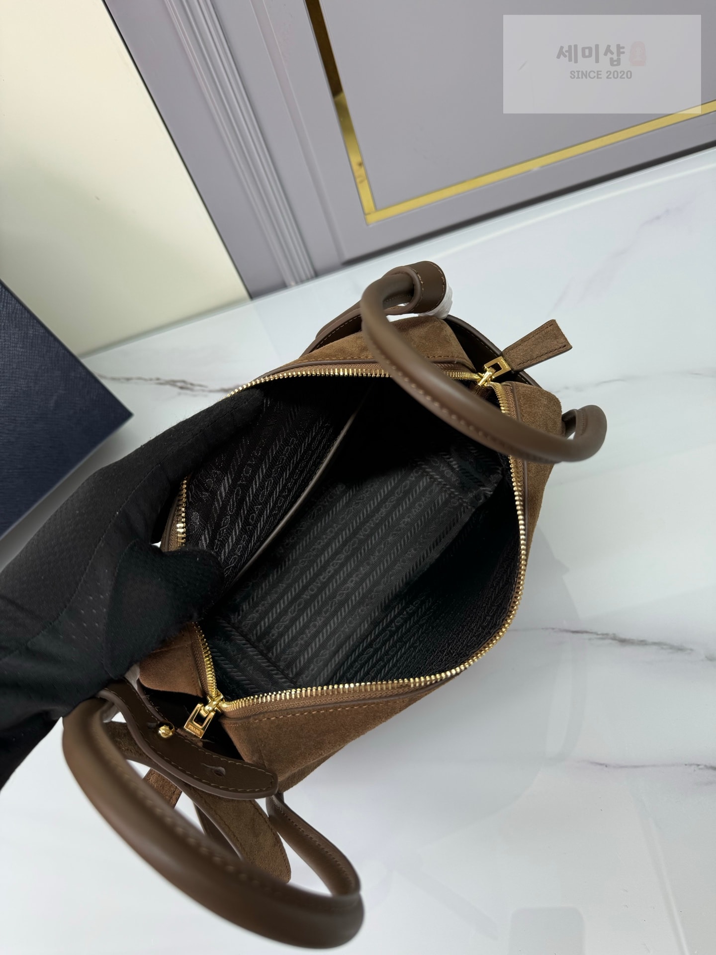 프라다 프라다 달링 스웨이드 핸드백 스웨이드 Bag 7번 이미지