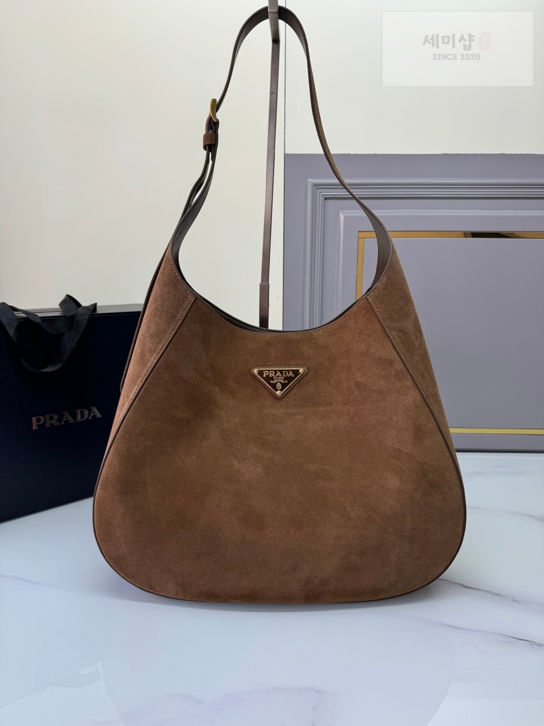 프라다 프라다 라지 스웨이드 숄더백 Bag 1번 이미지