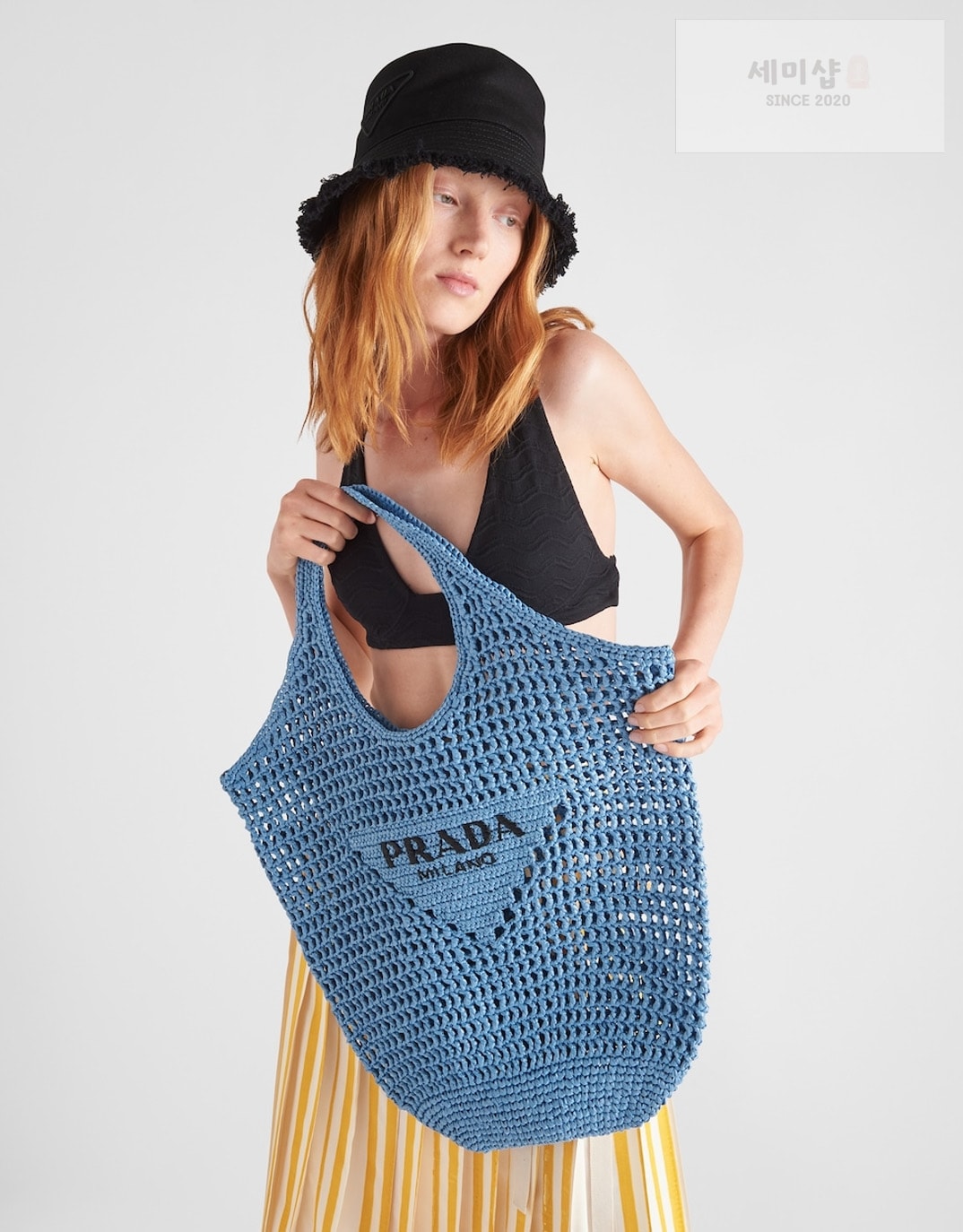 P R A D A 프라다 라피아 그물 네트 토드 숄더백 5145CM 6COLOR Bag 4번 이미지