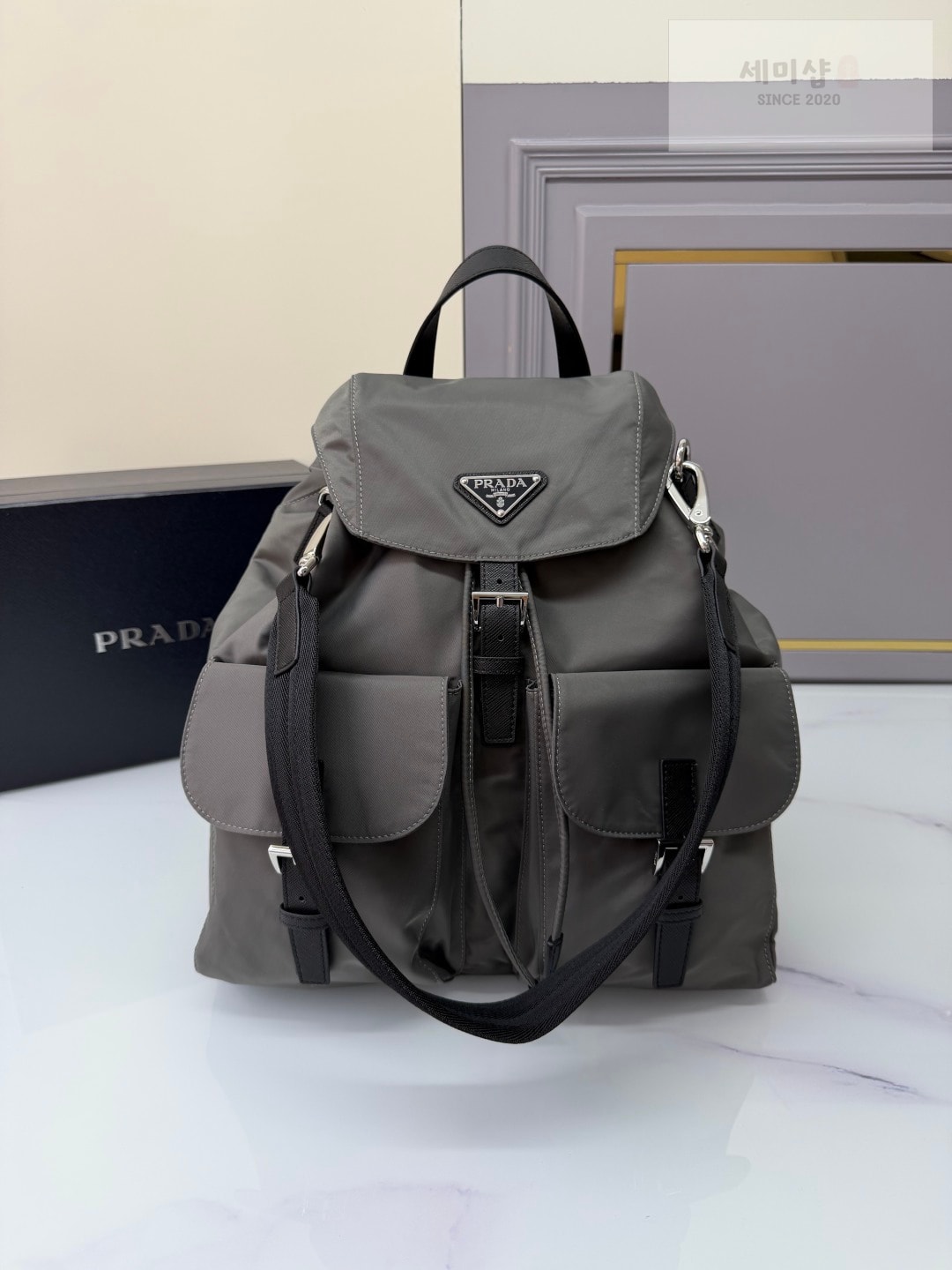 프라다 프라다 리나일론 백팩 그레이 Bag 1번 이미지