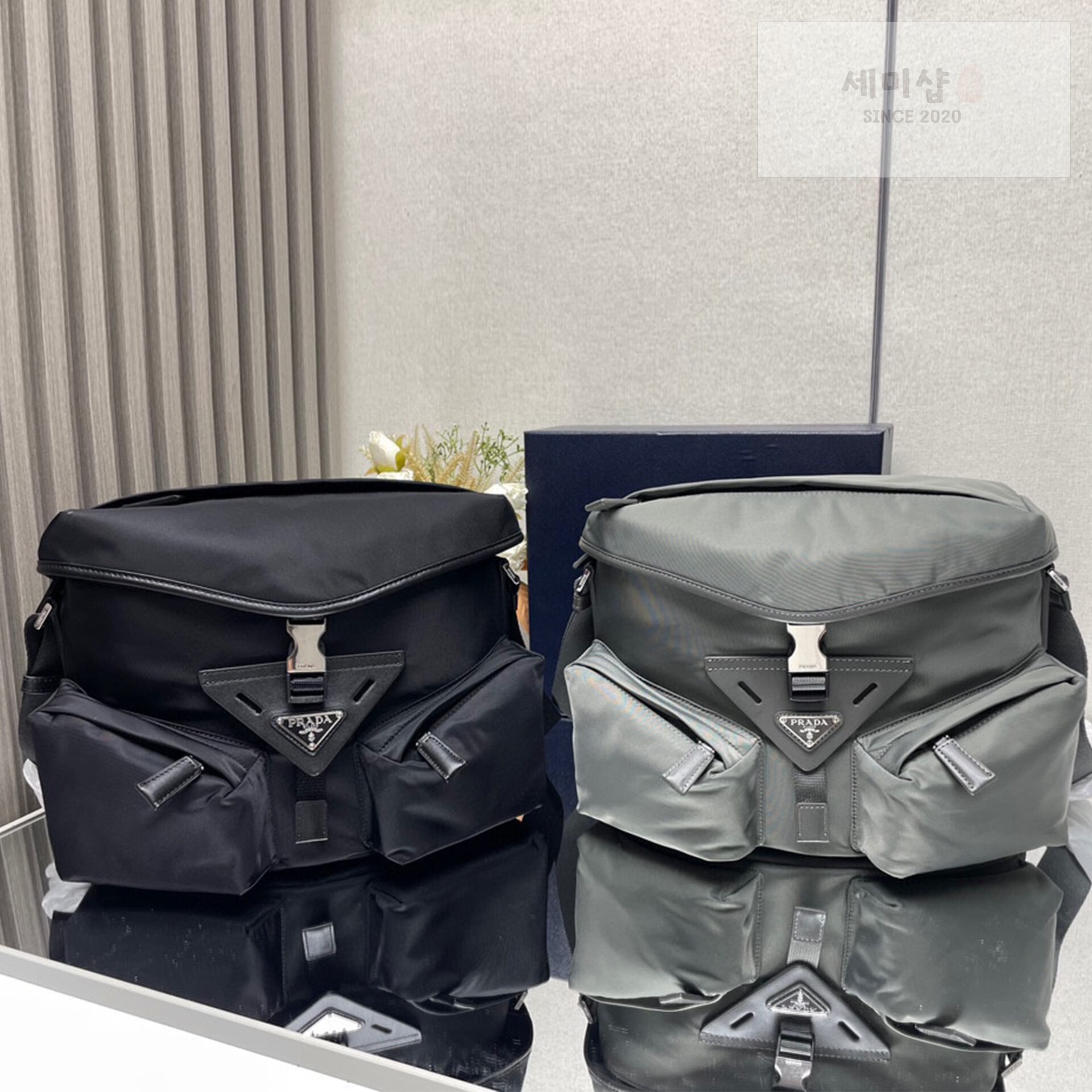 P R A D A 프라다 리나일론 포켓 가죽 숄더 백 29*23*15CM “2COLOR” NO.1 Bag 7번 이미지