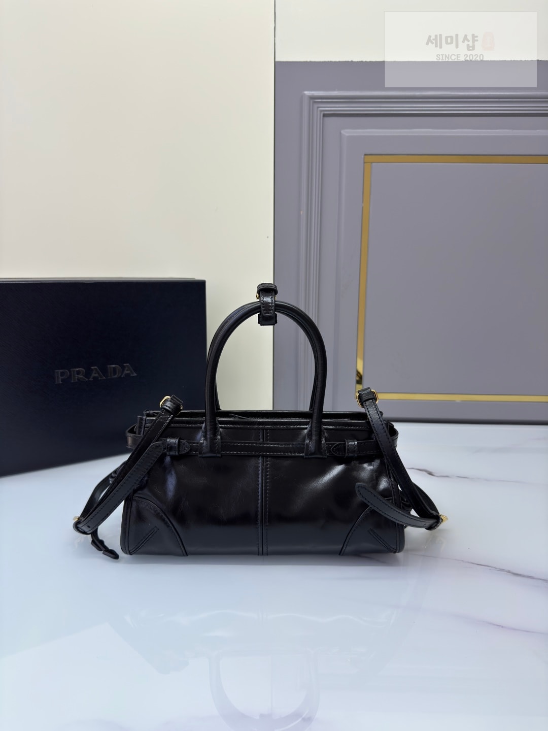프라다 프라다 보니 미니 탑 핸들 블랙 Bag 2번 이미지