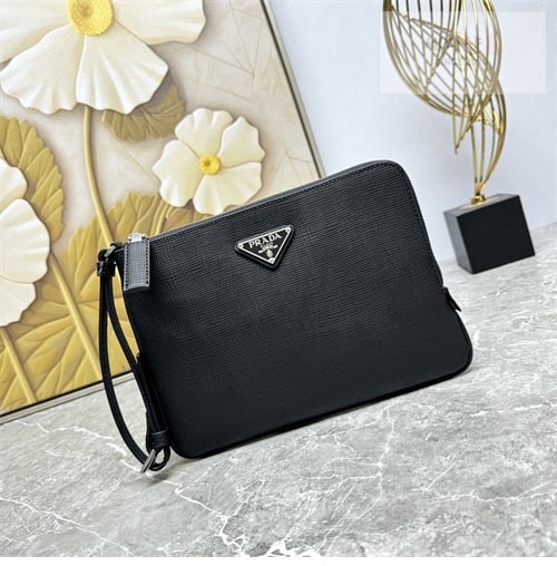 P R A D A 프라다 삼각 로고 사피아노 파우치 클러치백 Bag 4번 이미지