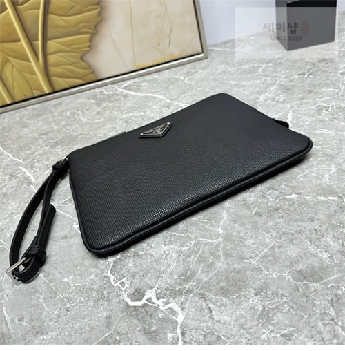 P R A D A 프라다 삼각 로고 사피아노 파우치 클러치백 Bag 7번 이미지