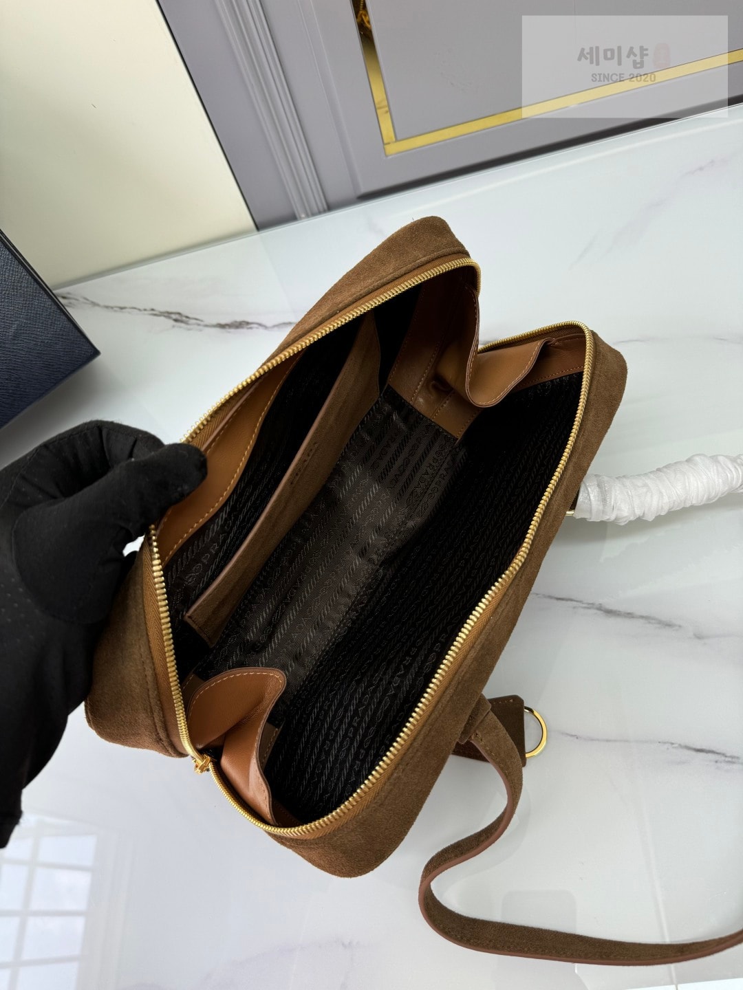 프라다 프라다 스웨이드 비올레토 볼링백 Bag 6번 이미지