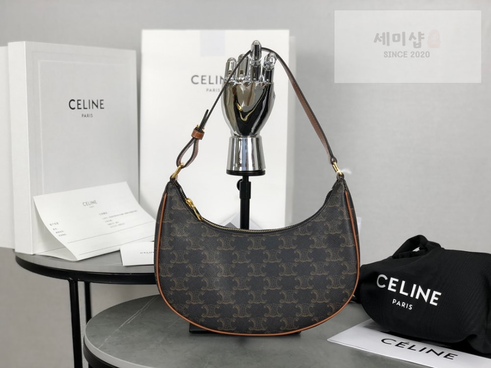 C E L I N E Celine Ava Bag in Triomphe Canvas and Calfskin Bag 6번 이미지