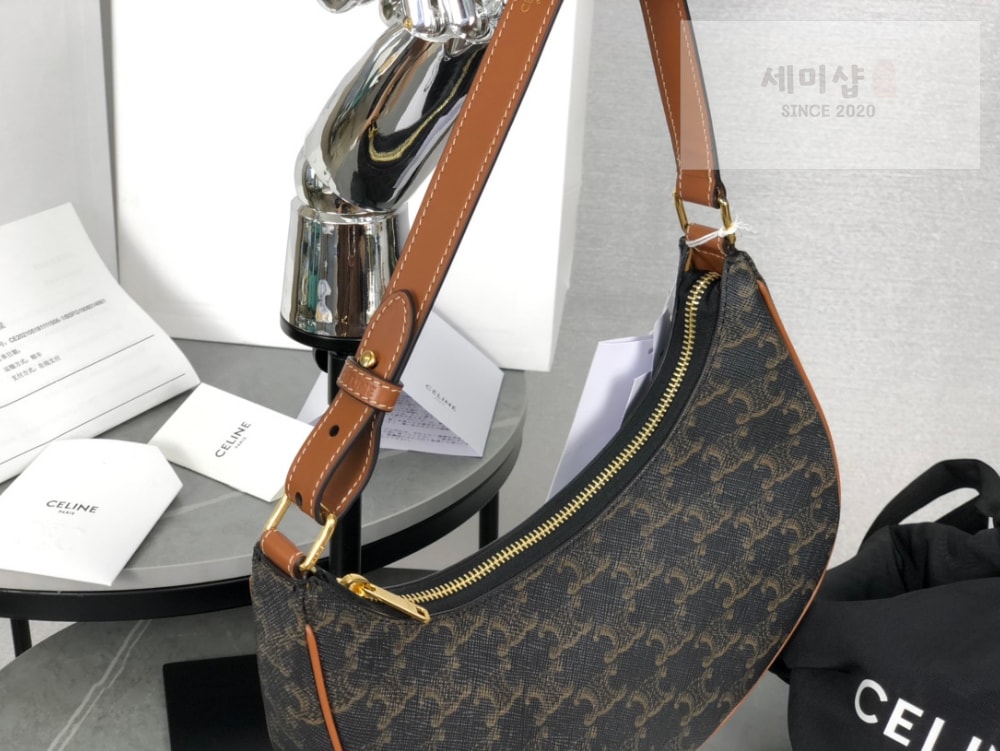 C E L I N E Celine Ava Bag in Triomphe Canvas and Calfskin Bag 3번 이미지