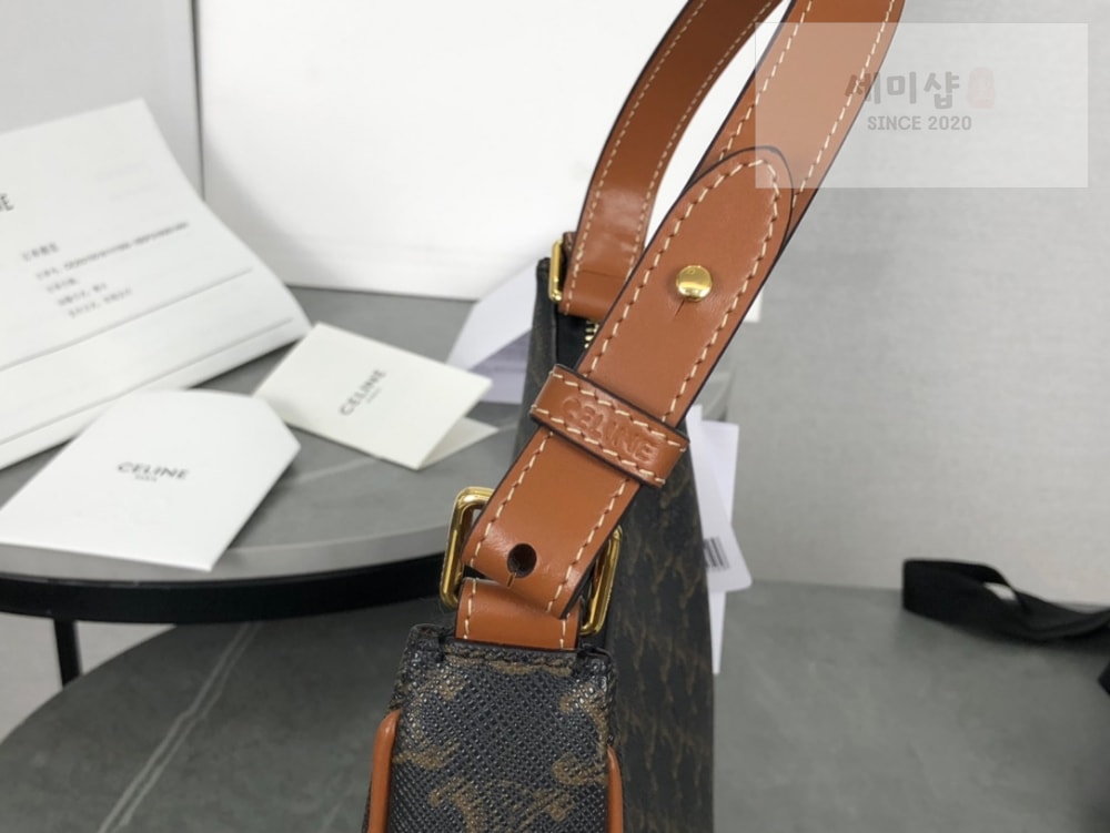 C E L I N E Celine Ava Bag in Triomphe Canvas and Calfskin Bag 9번 이미지