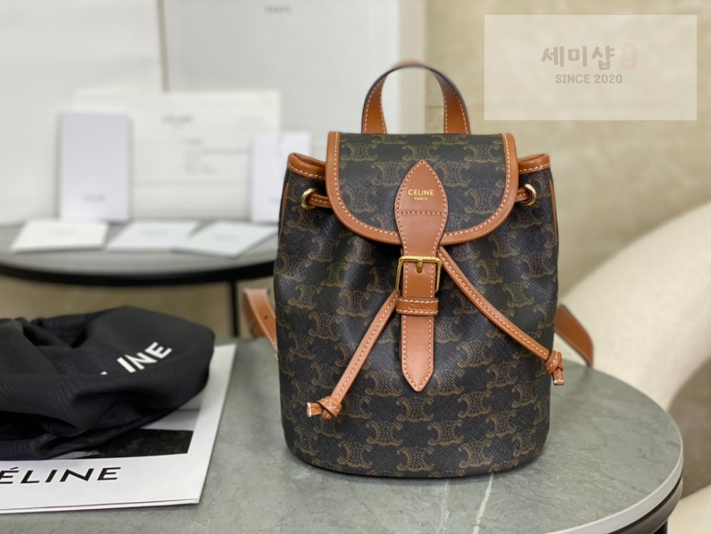 C E L I N E Celine Backpack Folco in Triomphe Canvas and Calfskin Bag 1번 이미지