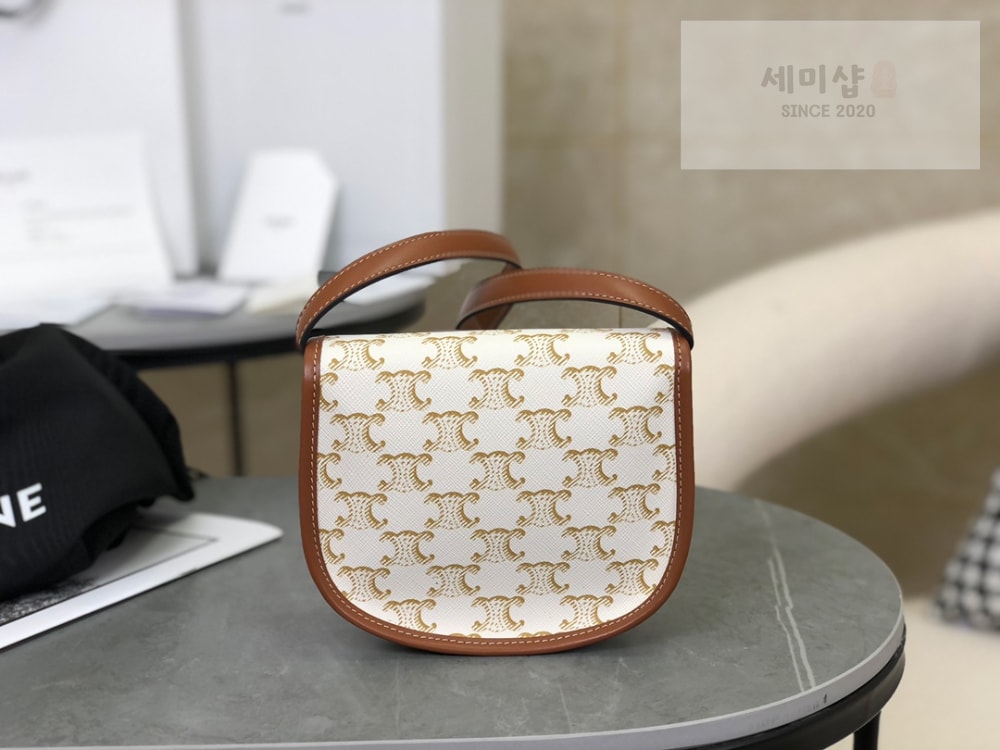 C E L I N E Celine Mini Besace Triomphe Canvas and Calfskin Bag 2번 이미지