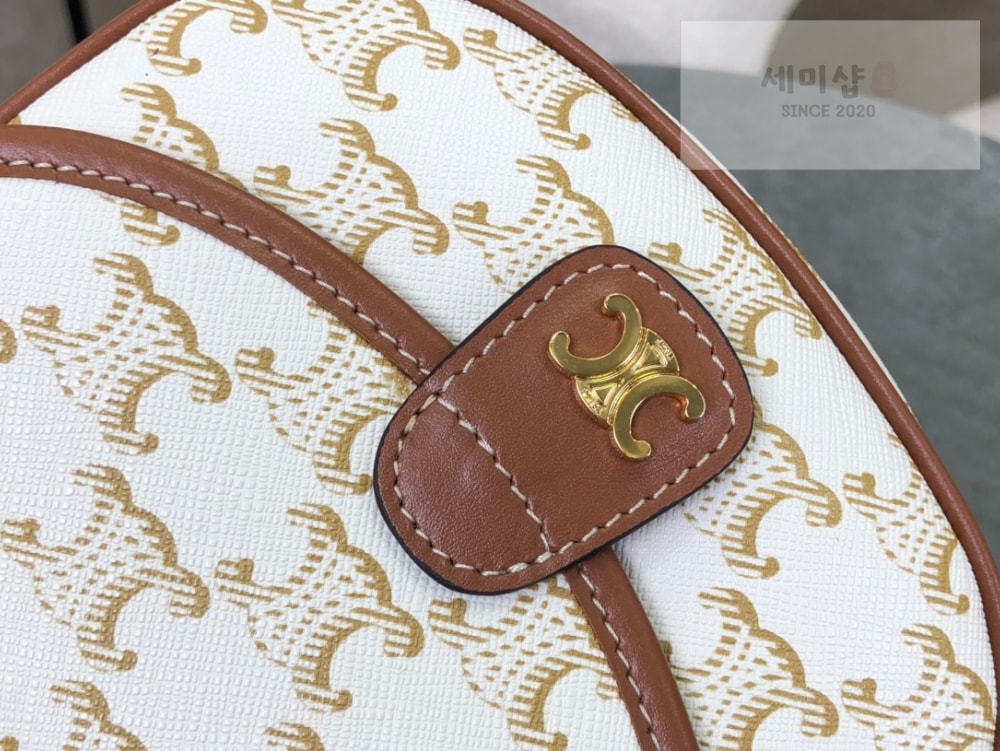 C E L I N E Celine Mini Besace Triomphe Canvas and Calfskin Bag 6번 이미지