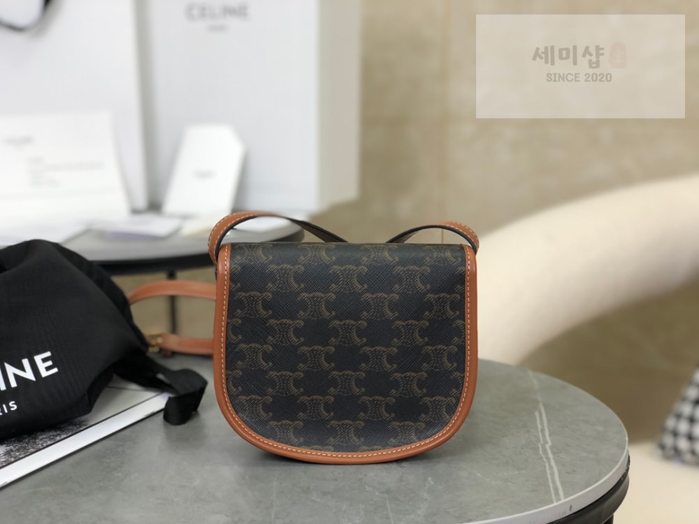 C E L I N E Celine Mini Besace Triomphe Canvas and Calfskin Bag 2번 이미지