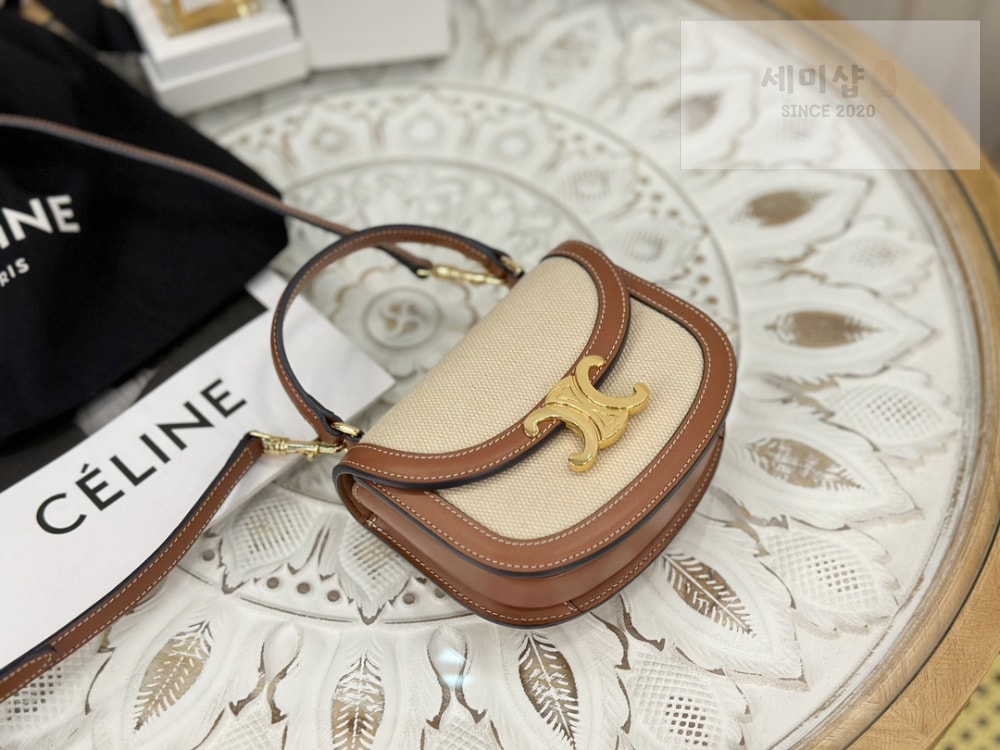 C E L I N E Celine Mini Clea Vesace Canvas & Calfskin Bag 6번 이미지