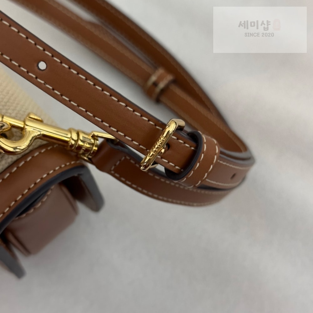 C E L I N E Celine Mini Clea Vesace Canvas & Calfskin Bag 8번 이미지