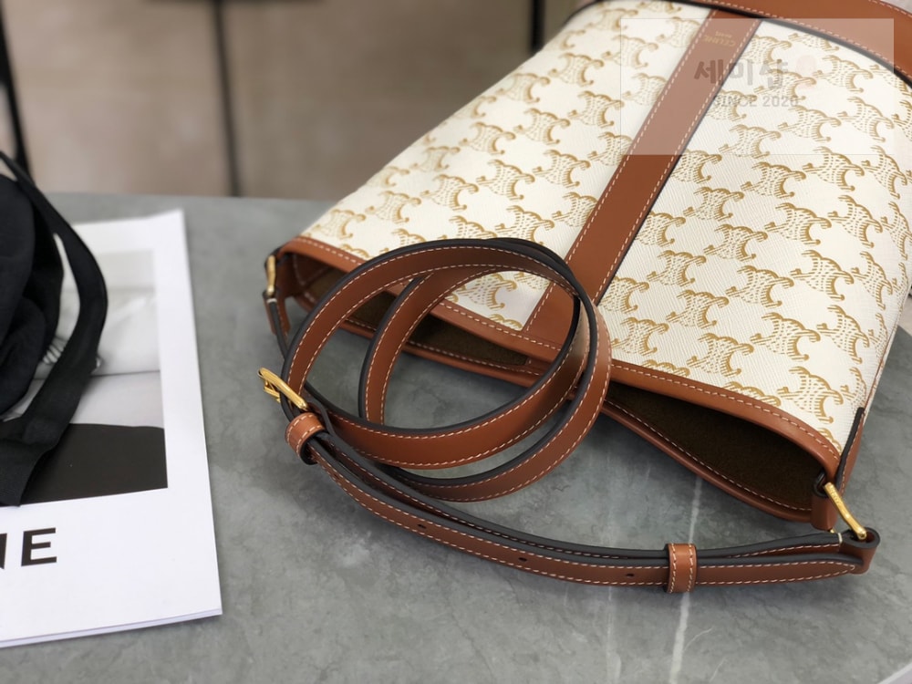 C E L I N E Celine Small Bucket Triomphe Canvas & Calfskin Bag 3번 이미지