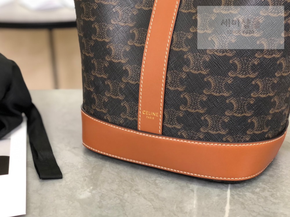 C E L I N E Celine Small Bucket Triomphe Canvas & Calfskin Bag 5번 이미지