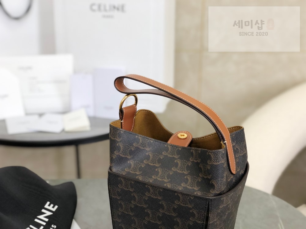 C E L I N E Celine Strap Box Triomphe Canvas and Calfskin Bag 7번 이미지
