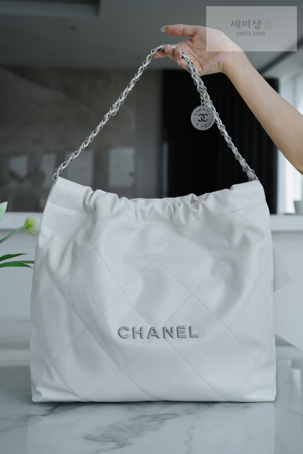 C H A N E L Chanel 22 Medium 화이트 Bag 1번 이미지