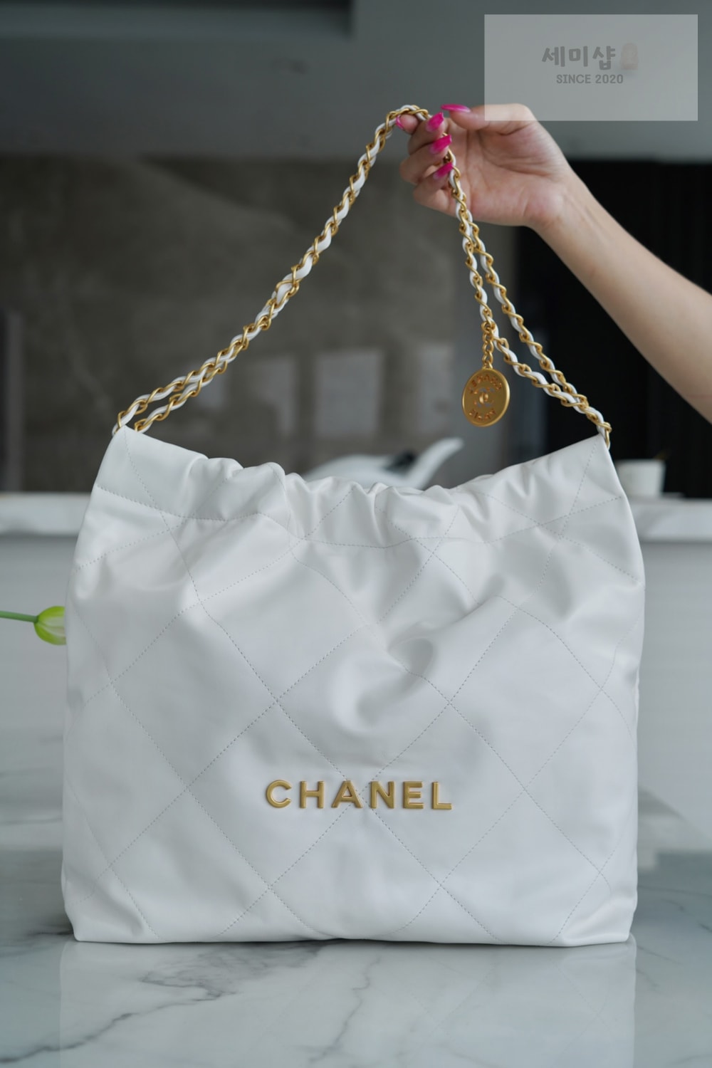 C H A N E L Chanel 22 Medium 화이트 Bag 1번 이미지