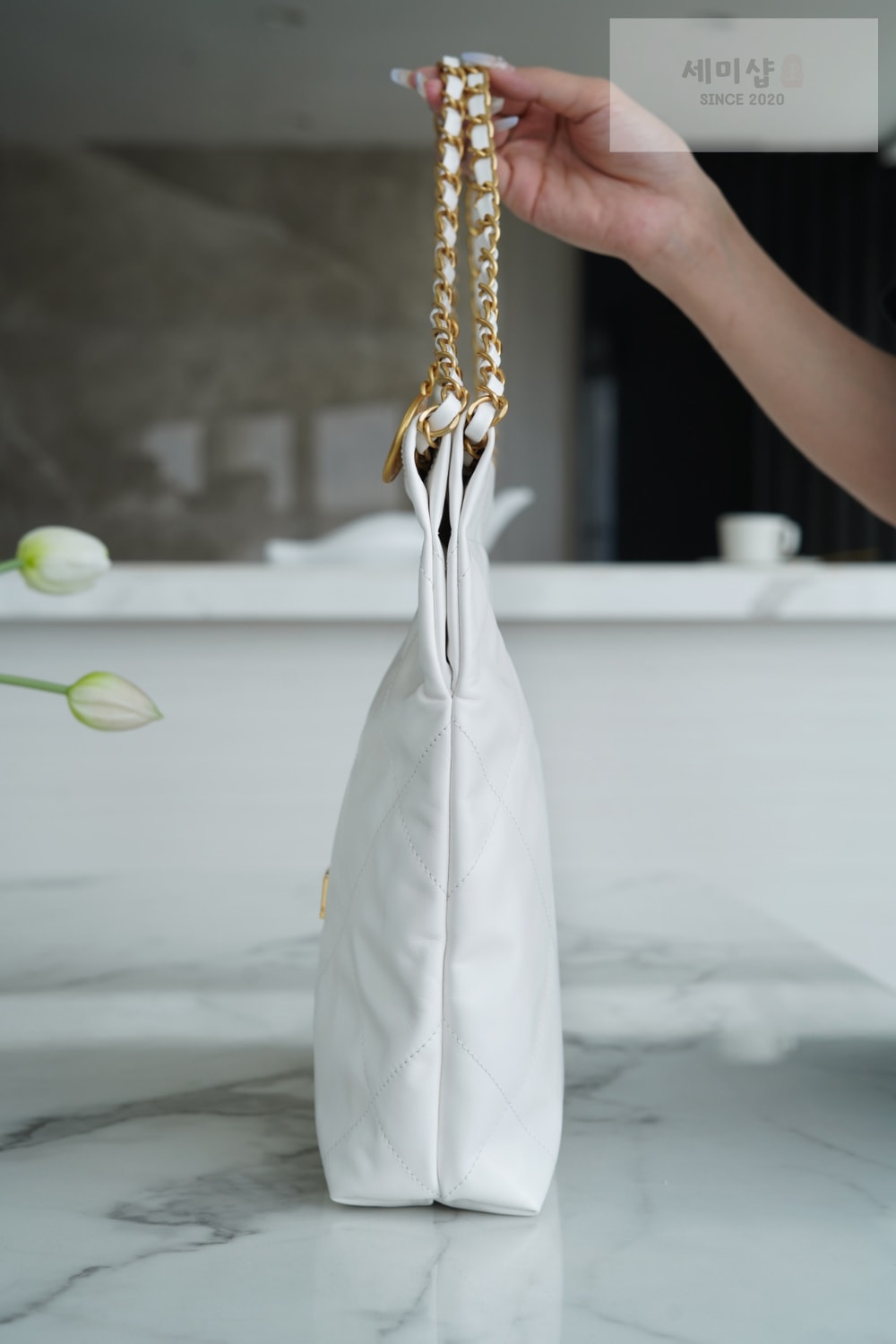 C H A N E L Chanel 22 Small 화이트 Bag 8번 이미지