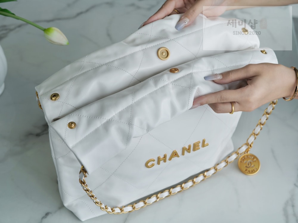 C H A N E L Chanel 22 Small 화이트 Bag 5번 이미지