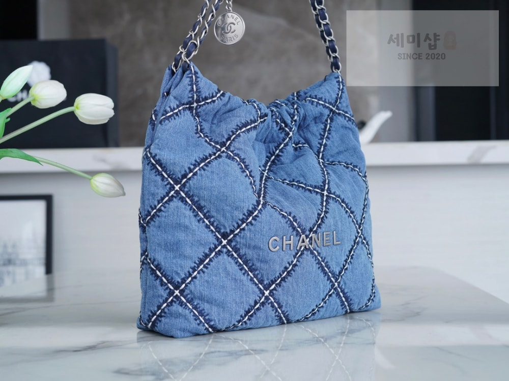 C H A N E L Chanel 22 Small Stitch Denim 데님 Bag 3번 이미지