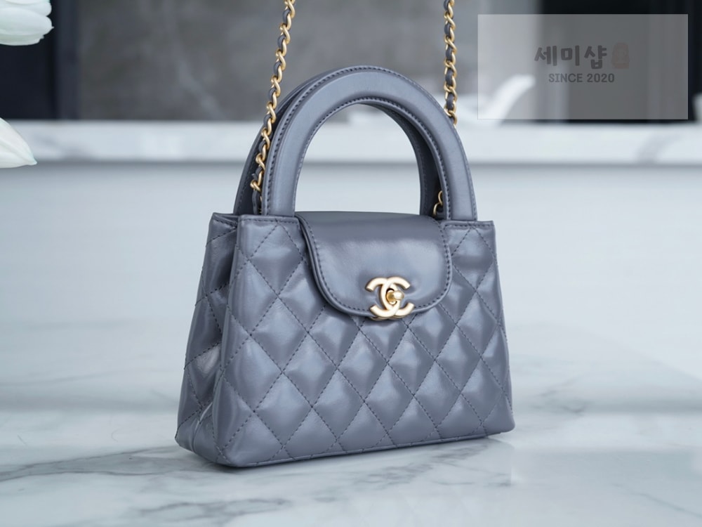 C H A N E L Chanel 23k Calfskin Kelly 그레이 Bag 8번 이미지
