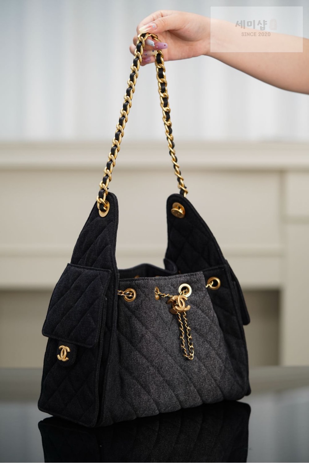 C H A N E L Chanel 25 Hobo Small 블랙데님 Bag 5번 이미지