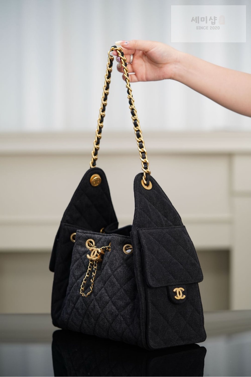 C H A N E L Chanel 25 Hobo Small 블랙데님 Bag 6번 이미지