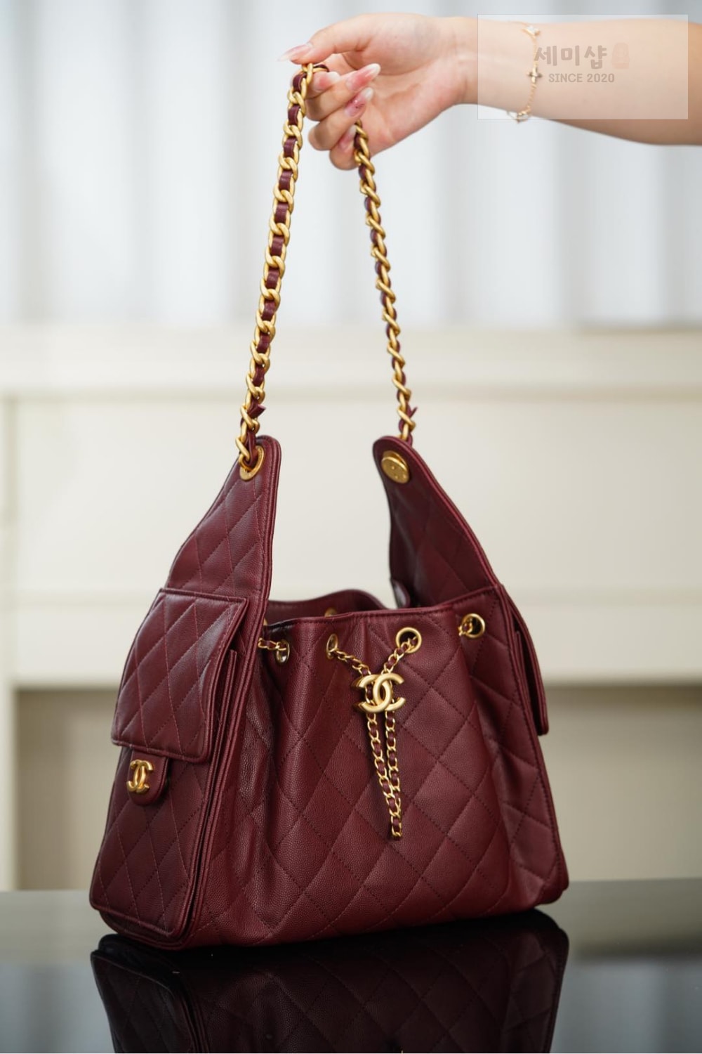 C H A N E L Chanel 25 Hobo Small 버건디 Bag 4번 이미지