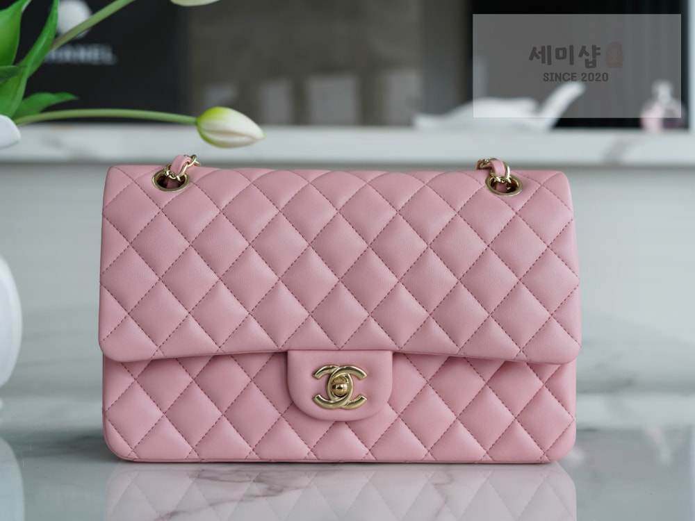 C H A N E L Chanel Classic Medium Lam 핑크 Bag 1번 이미지