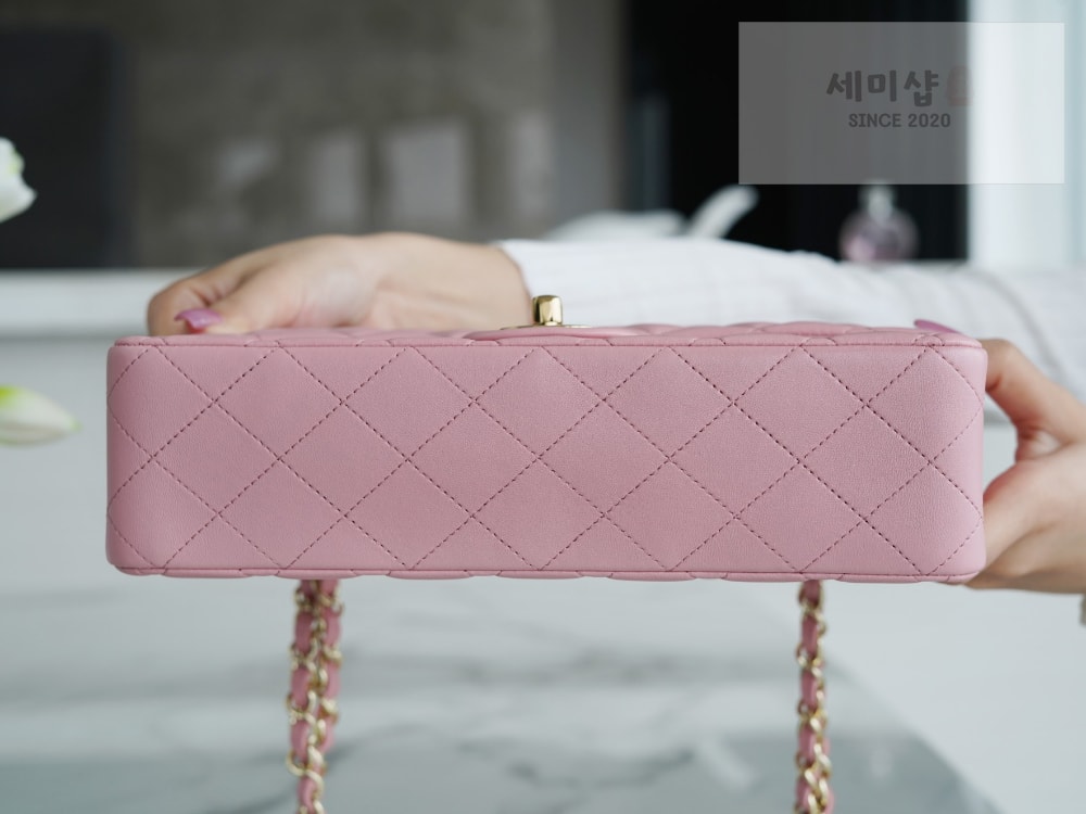 C H A N E L Chanel Classic Medium Lam 핑크 Bag 4번 이미지