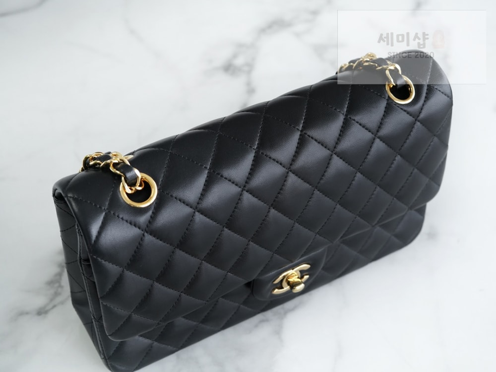 C H A N E L Chanel Classic Medium Lam 블랙 Bag 5번 이미지