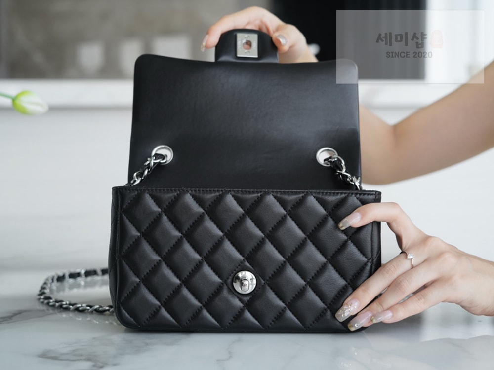 C H A N E L Chanel Classic New Mini Lam 블랙 Bag 6번 이미지