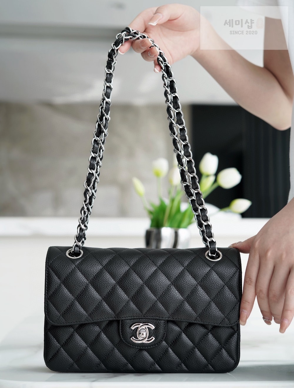 C H A N E L Chanel Classic Small Caviar 블랙 Bag 8번 이미지