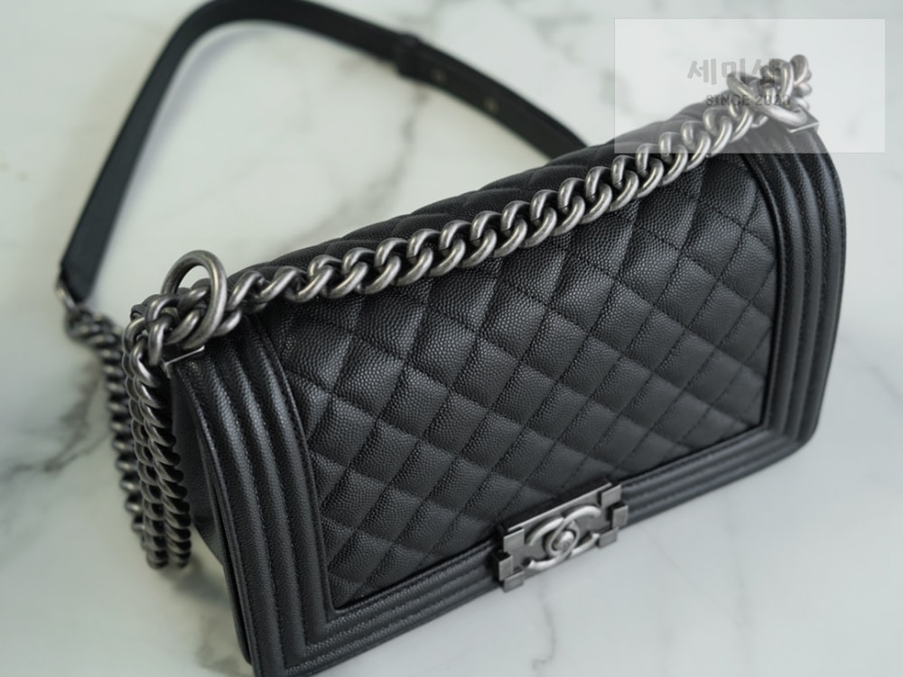 C H A N E L Chanel Le Boy Handbag 블랙 Bag 8번 이미지