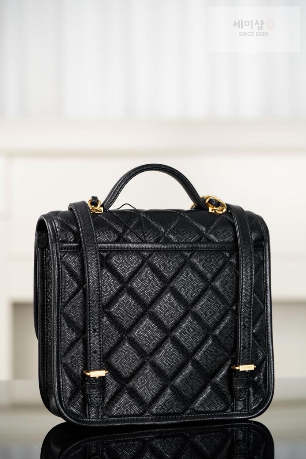 C H A N E L Chanel Small Backpack Caviar 블랙 Bag 10번 이미지