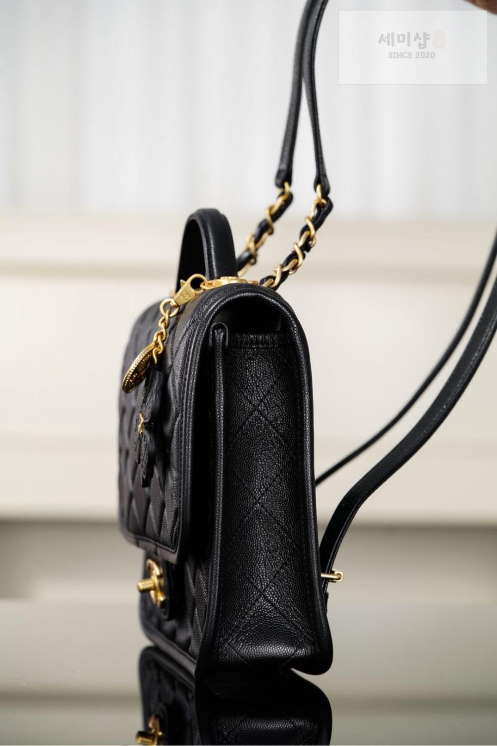 C H A N E L Chanel Small Backpack Caviar 블랙 Bag 2번 이미지