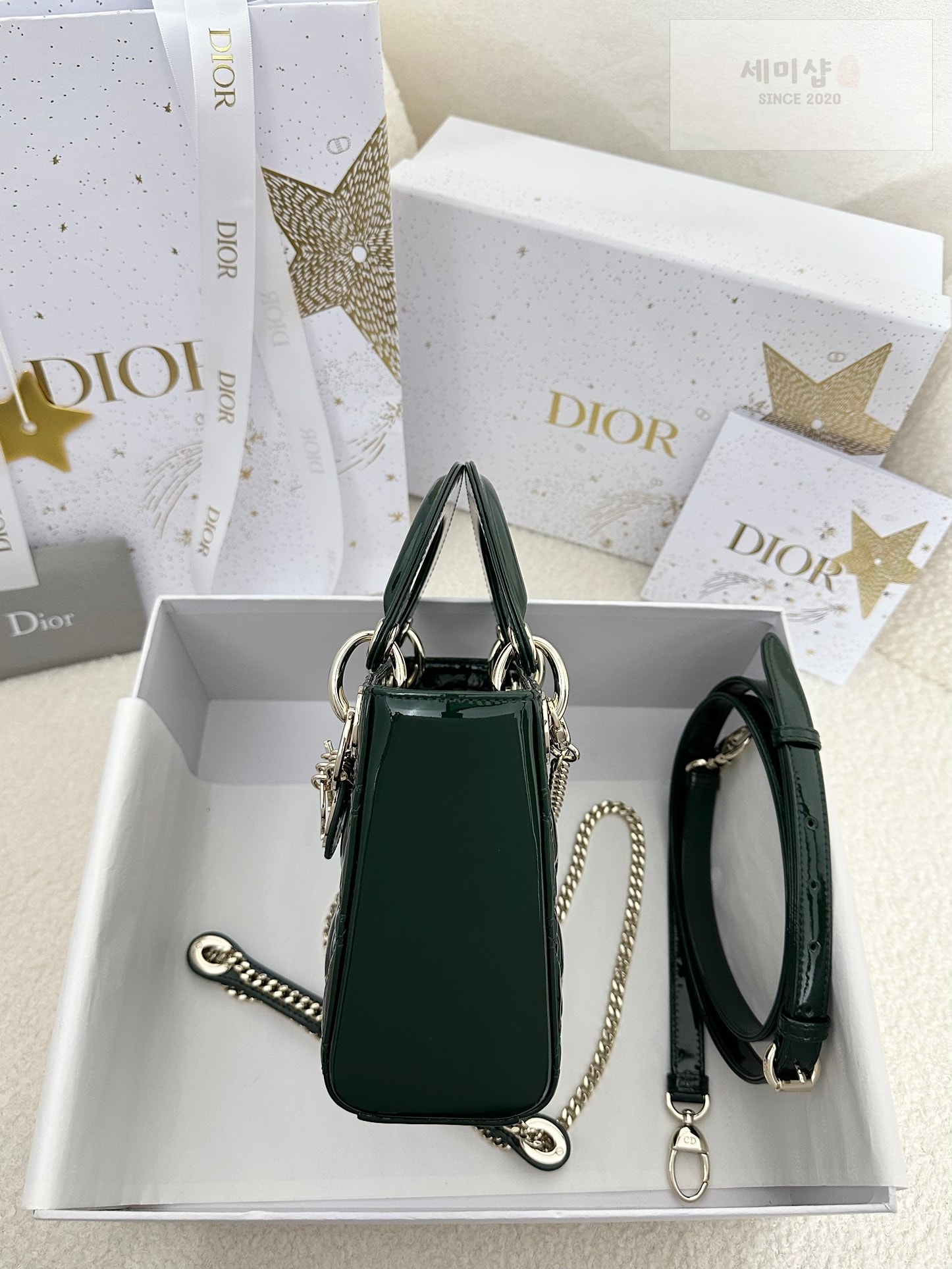 D I O R 디올 페이던트 미니 레이디백 피네 그린 Bag 3번 이미지
