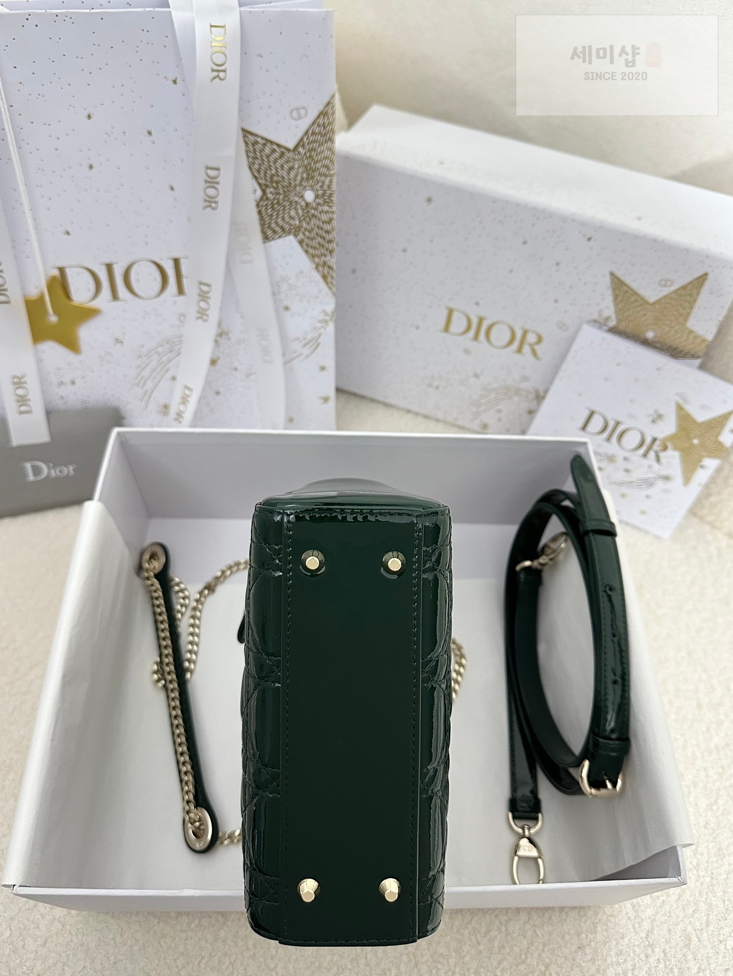 D I O R 디올 페이던트 미니 레이디백 피네 그린 Bag 4번 이미지