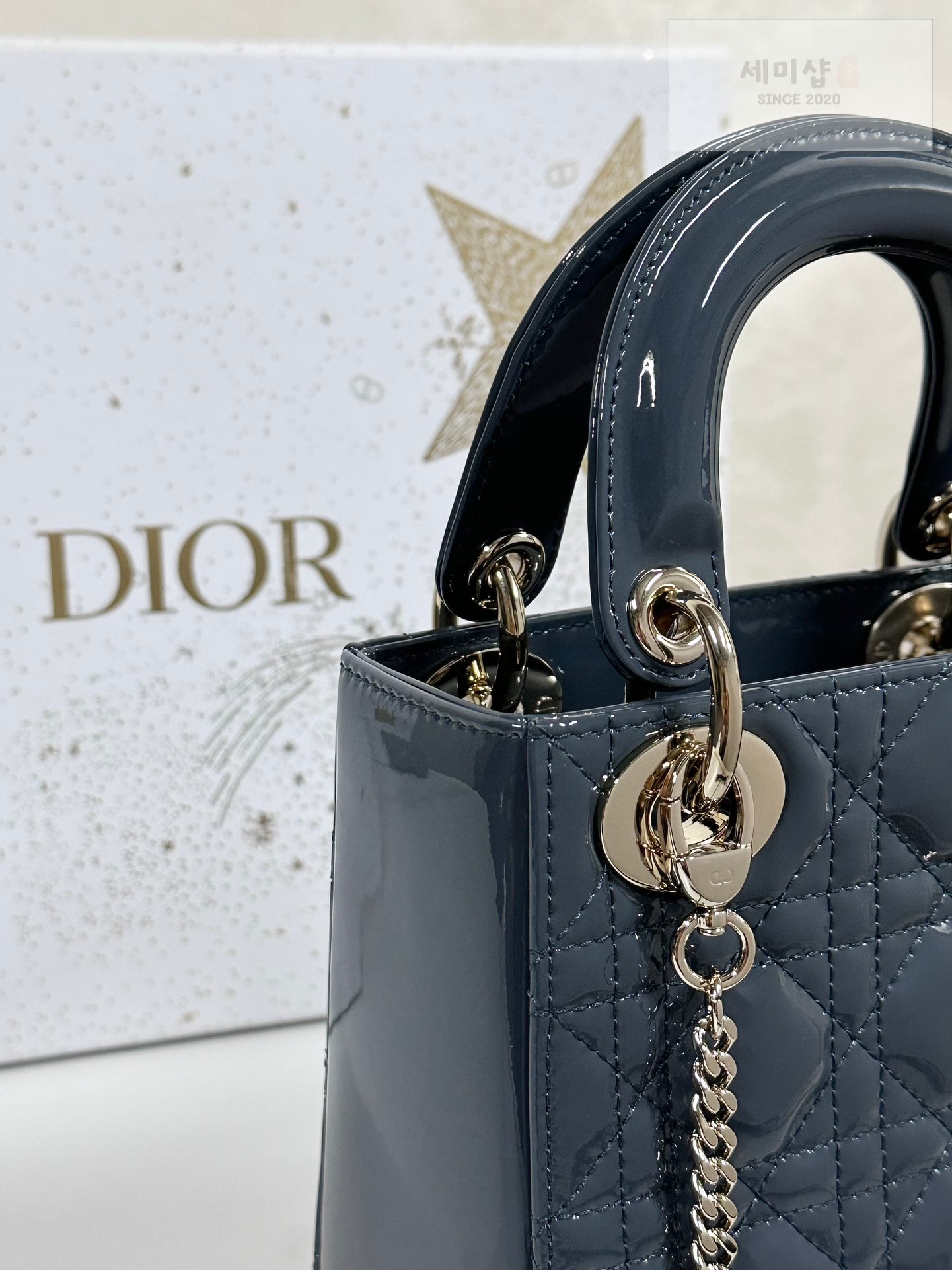 D I O R 디올 페이던트 미니 레이디백 블루 나이트 Bag 5번 이미지