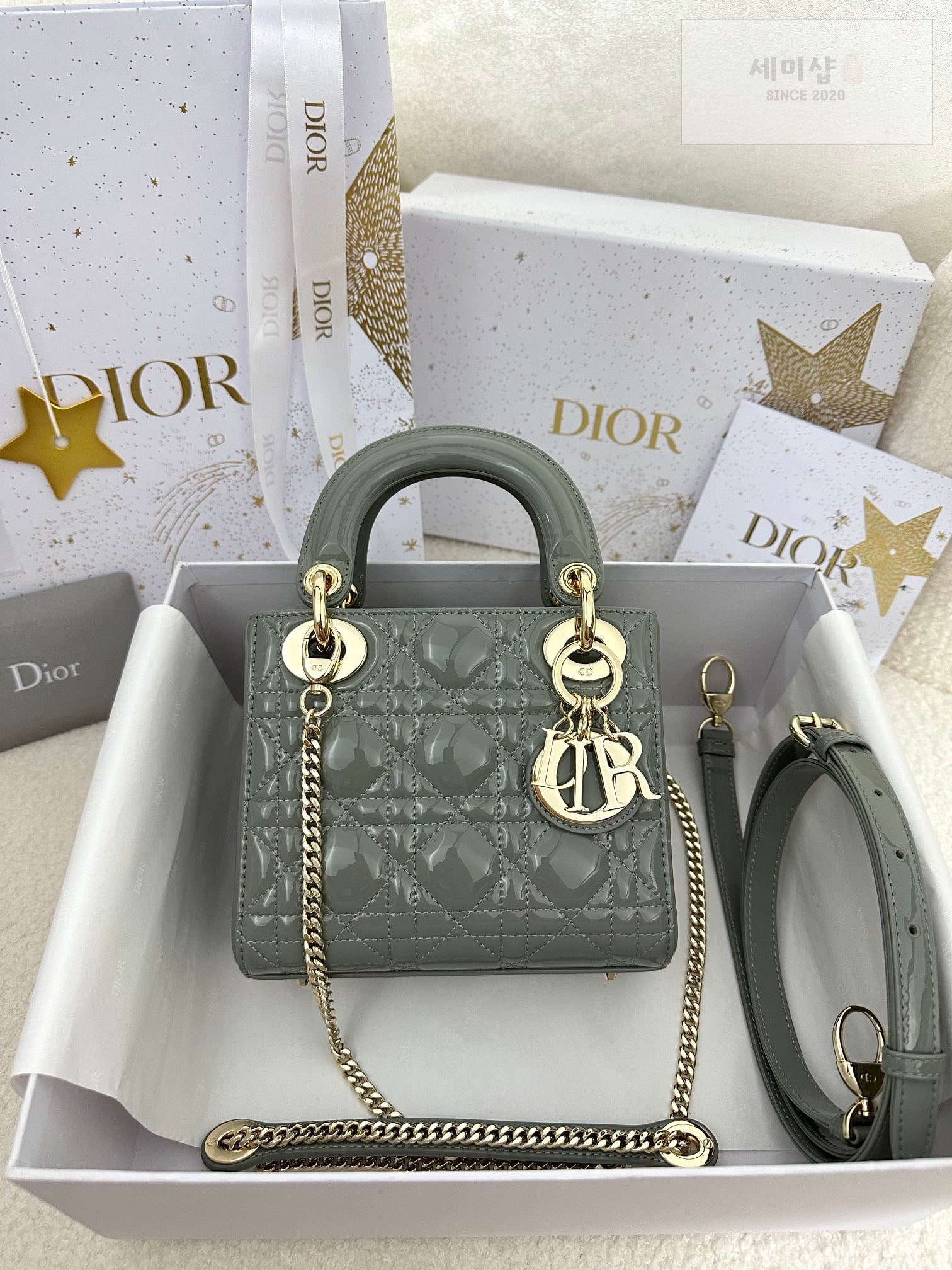 D I O R 디올 페이던트 미니 레이디백 스톤 그레이 Bag 1번 이미지