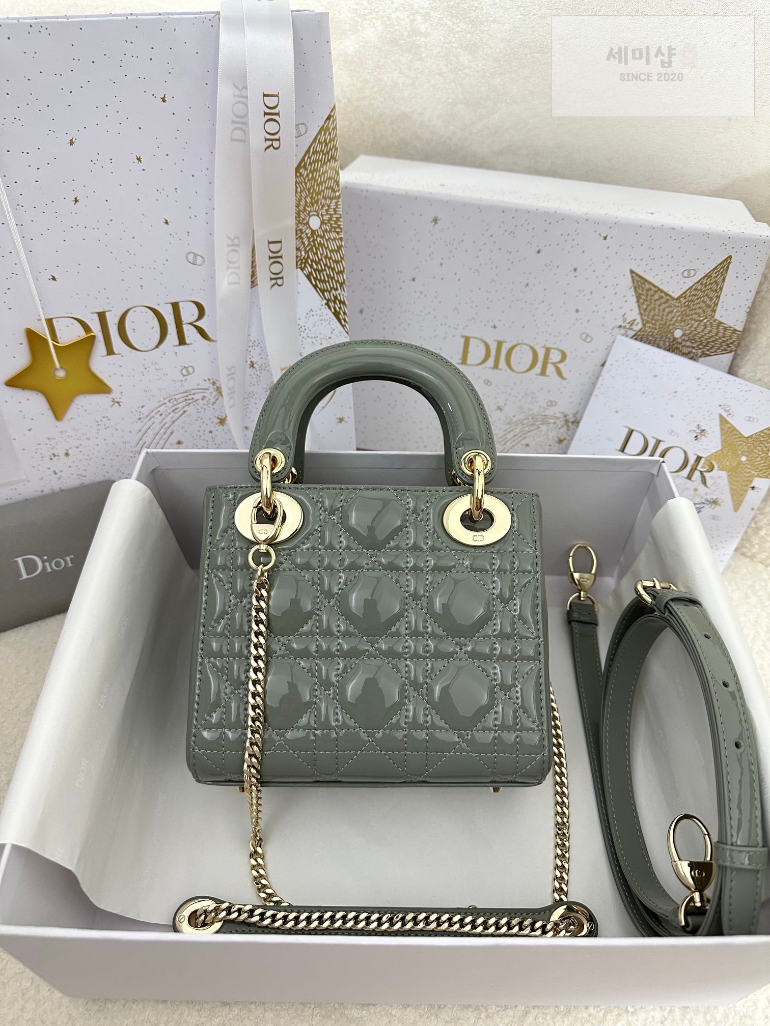 D I O R 디올 페이던트 미니 레이디백 스톤 그레이 Bag 2번 이미지