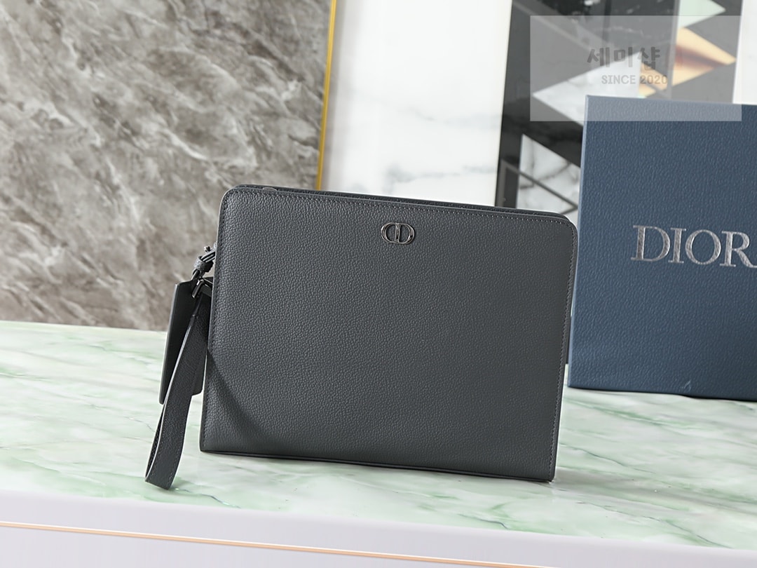 D I O R 디올 CD 아이콘 A5 트라이앵글 파우치 그레이 Bag 1번 이미지