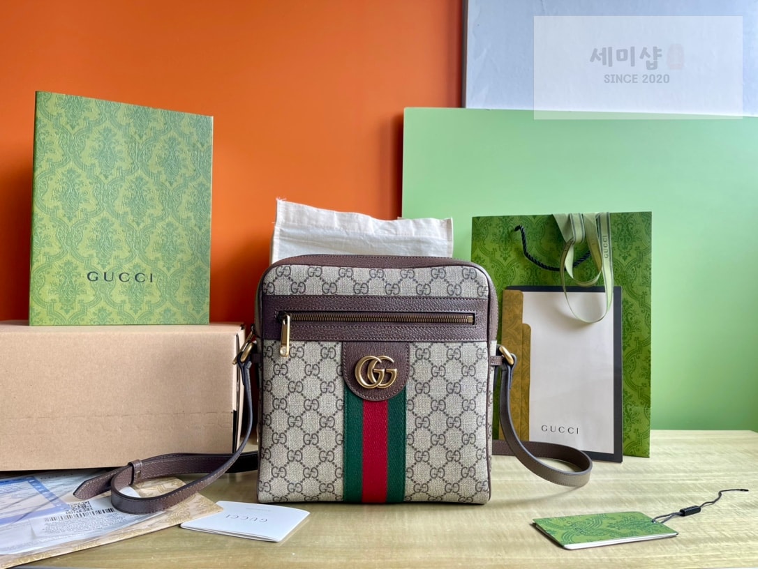 Gucci 구찌 오피디아 GG 스몰 메신저백 브라운 캔버스 Bag 1번 이미지